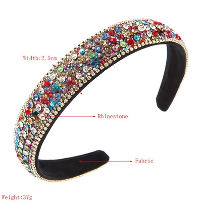 Women's Simple Hair Accessories Color Full Diamond Non-slip Headband