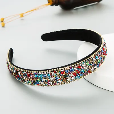 Women's Simple Hair Accessories Color Full Diamond Non-slip Headband