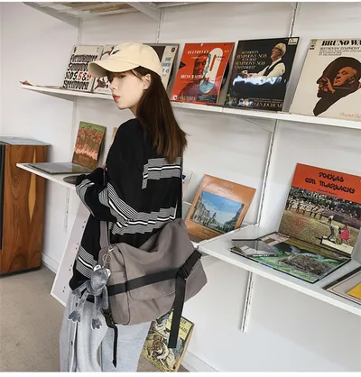 Men's Large Capacity Simple Messenger Casual Student Book Shoulder Boys Shoulder Bag