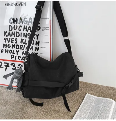 Men's Large Capacity Simple Messenger Casual Student Book Shoulder Boys Shoulder Bag