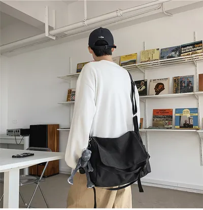 Men's Large Capacity Simple Messenger Casual Student Book Shoulder Boys Shoulder Bag