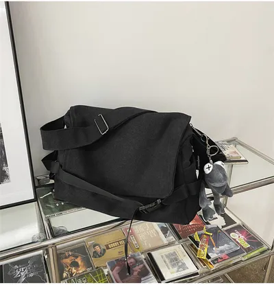 Men's Large Capacity Simple Messenger Casual Student Book Shoulder Boys Shoulder Bag