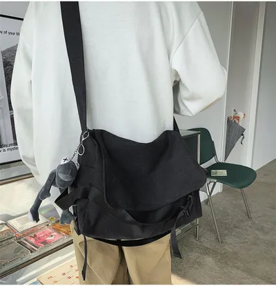 Men's Large Capacity Simple Messenger Casual Student Book Shoulder Boys Shoulder Bag