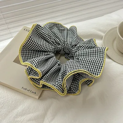 Women's Mori Style Floral Plaid Hair Ring Headdress