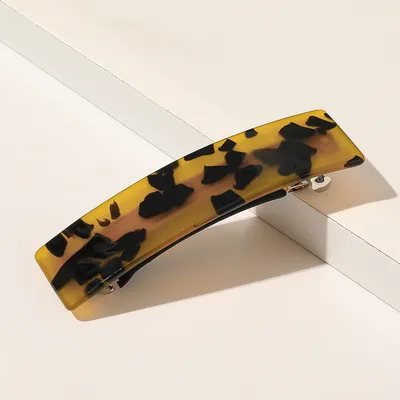 Square Grip Acetate Acrylic Spring Clip Hair Accessory