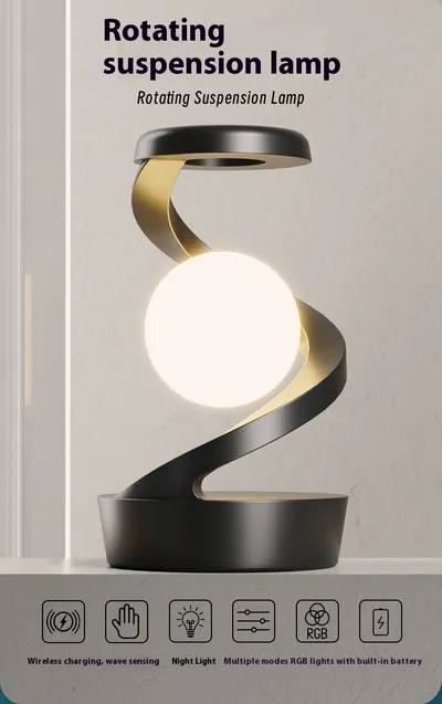 Rotating Moon Desk Lamp With Phone Wireless Charging Sensor Control Table Lamps Decorative Desktop