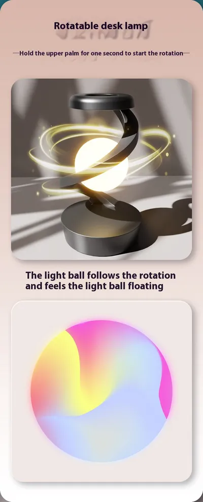 Rotating Moon Desk Lamp With Phone Wireless Charging Sensor Control Table Lamps Decorative Desktop