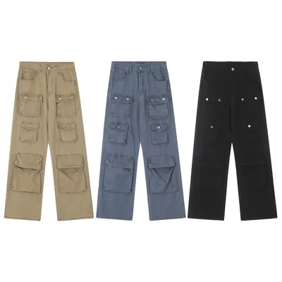 Fashion Punk Old Washing Overalls Men