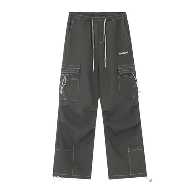 Fashion Personality Topstitching Overalls Men