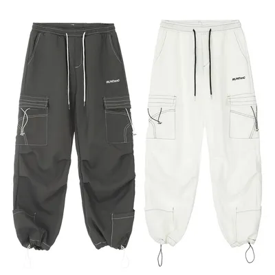 Fashion Personality Topstitching Overalls Men