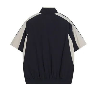 Fashion Contrast Stitching Short Sleeves Shirt Men