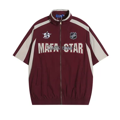 Fashion Contrast Stitching Short Sleeves Shirt Men
