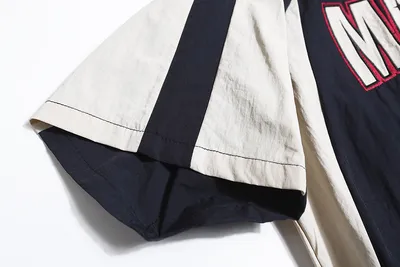 Fashion Contrast Stitching Short Sleeves Shirt Men