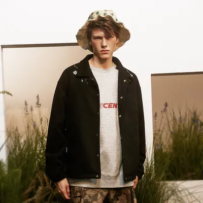 Letter Floral Embroidered Jacket For Men And Women