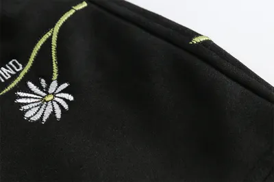 Letter Floral Embroidered Jacket For Men And Women