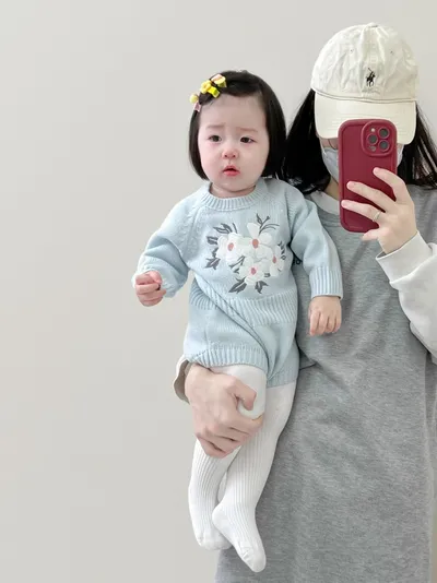 Baby Knitted Spring Western Style Super Cute Jumpsuit