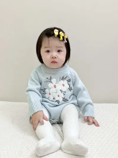 Baby Knitted Spring Western Style Super Cute Jumpsuit