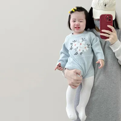 Baby Knitted Spring Western Style Super Cute Jumpsuit
