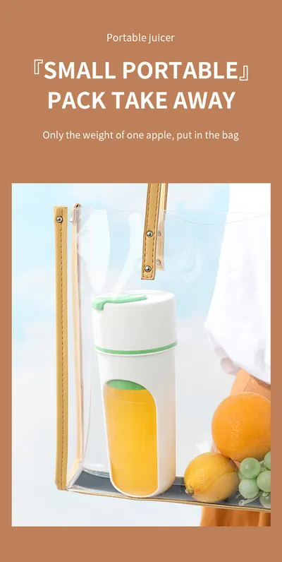 Kitchen Electric Juicer USB Charging Wireless Juices Blender Fruit Orange Mixer Squeezer Machine Ice Crush Cup Food Processor