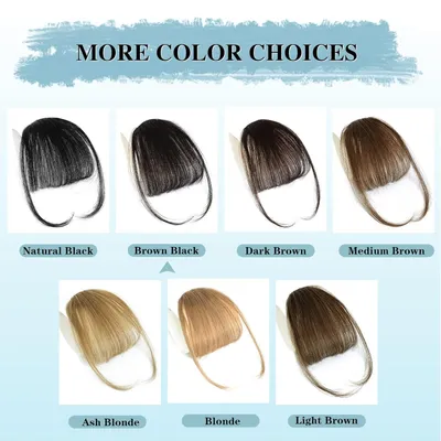 Women's Air Natural Forehead Invisible Seamless Hair-free Seam Full Real Bangs Wig Set