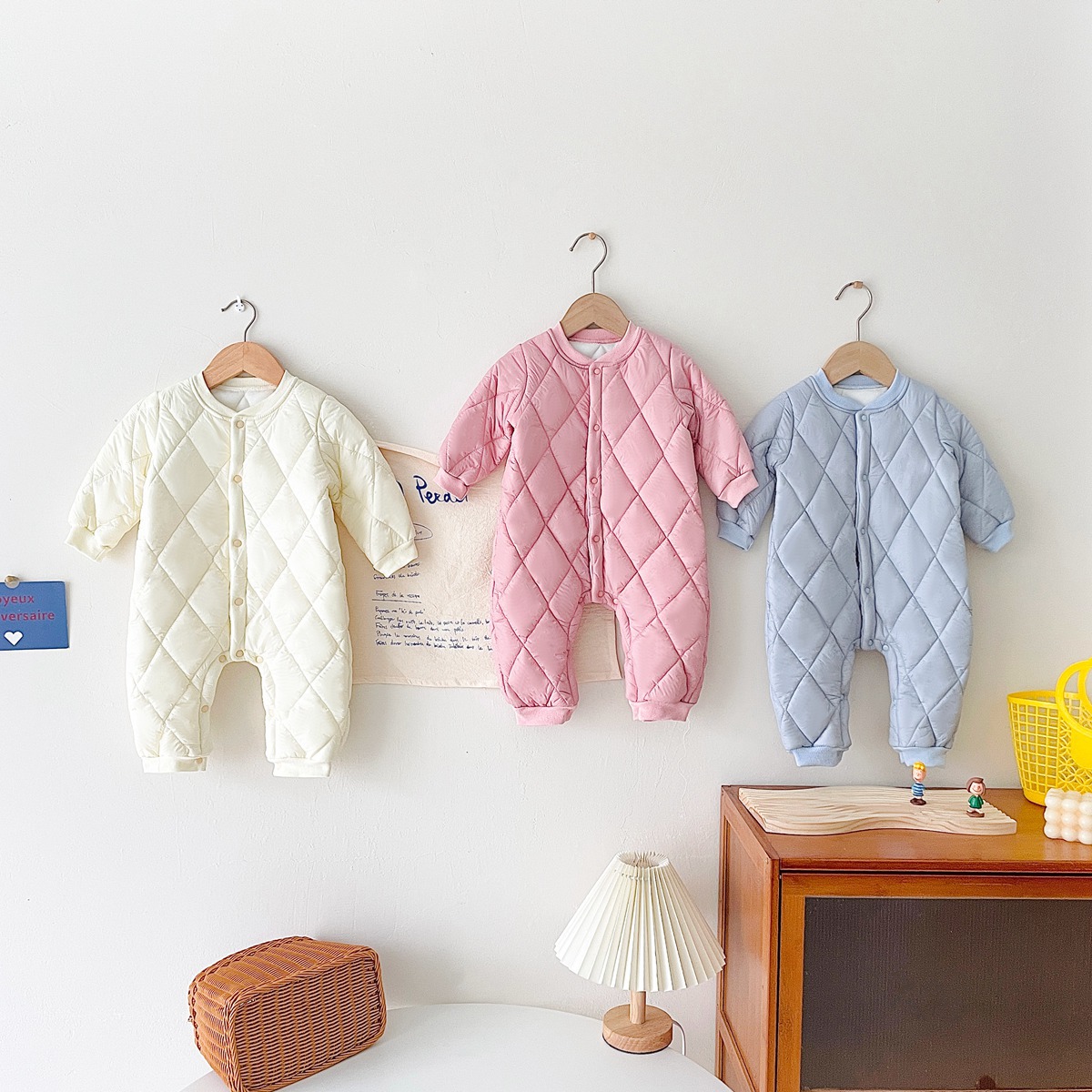 Warm Out Thickened Fleece-lined Baby Jumpsuits