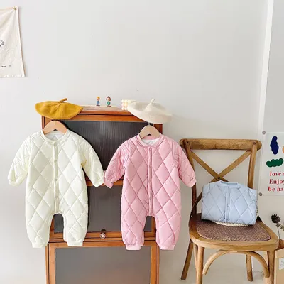 Warm Out Thickened Fleece-lined Baby Jumpsuits