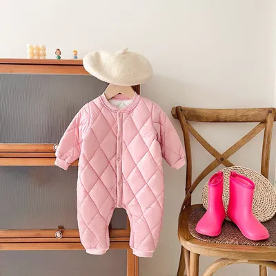 Warm Out Thickened Fleece-lined Baby Jumpsuits