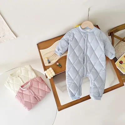 Warm Out Thickened Fleece-lined Baby Jumpsuits