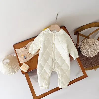 Warm Out Thickened Fleece-lined Baby Jumpsuits