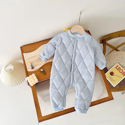 Warm Out Thickened Fleece-lined Baby Jumpsuits