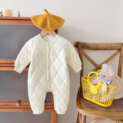 Warm Out Thickened Fleece-lined Baby Jumpsuits