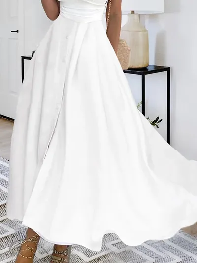 European And American V-neck Chest Wrap Dress