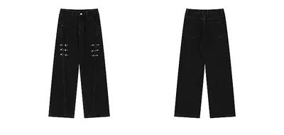 RetroBuckle Raw Hem Jeans Men