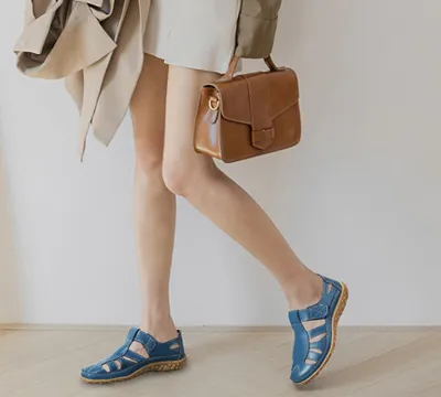 Handmade Vintage Leather Sandals Comfortable Soft Sole Mom Shoes