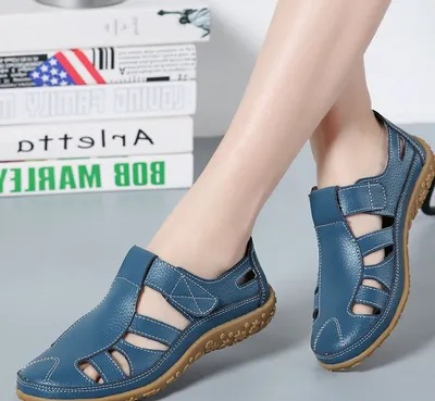 Handmade Vintage Leather Sandals Comfortable Soft Sole Mom Shoes
