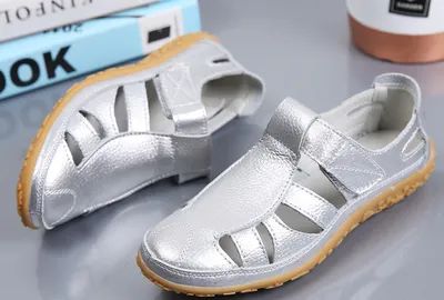 Handmade Vintage Leather Sandals Comfortable Soft Sole Mom Shoes