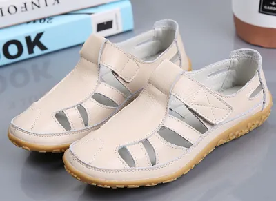 Handmade Vintage Leather Sandals Comfortable Soft Sole Mom Shoes