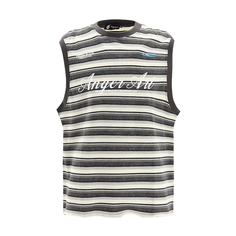 Fashion Personality Striped Casual Waistcoat Men