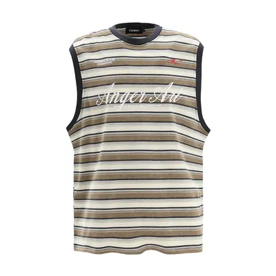 Fashion Personality Striped Casual Waistcoat Men
