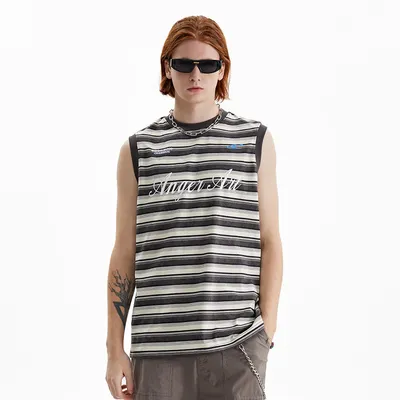 Fashion Personality Striped Casual Waistcoat Men