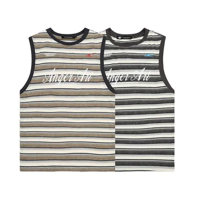 Fashion Personality Striped Casual Waistcoat Men
