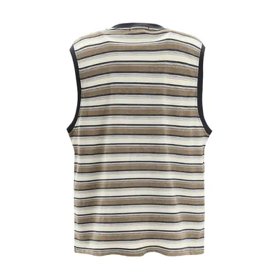 Fashion Personality Striped Casual Waistcoat Men