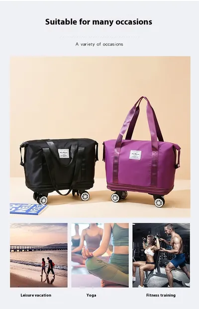 Universal Wheel Expandable Luggage Oversized Capacity Travel Bag