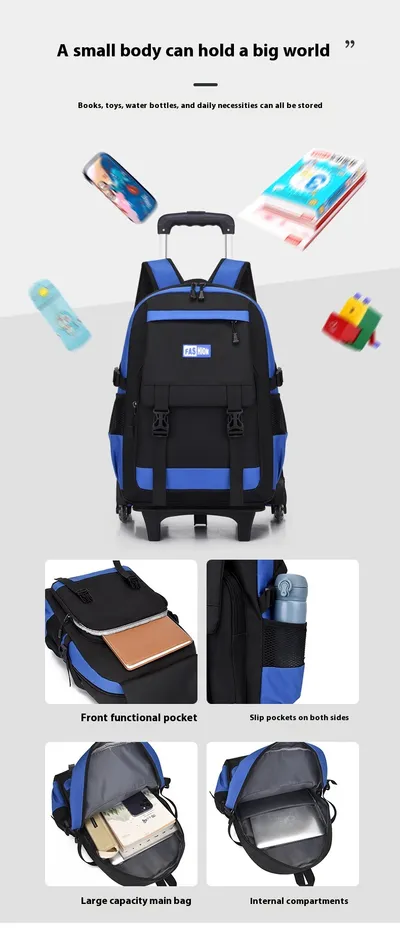 Leisure Primary School Student Large Capacity Pull Rod Backpack