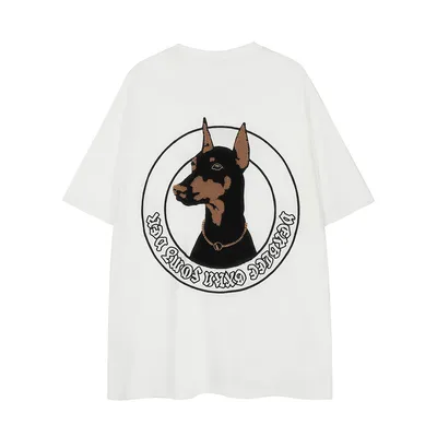 Doberman Pinscher Embroidered Short Sleeve Men
