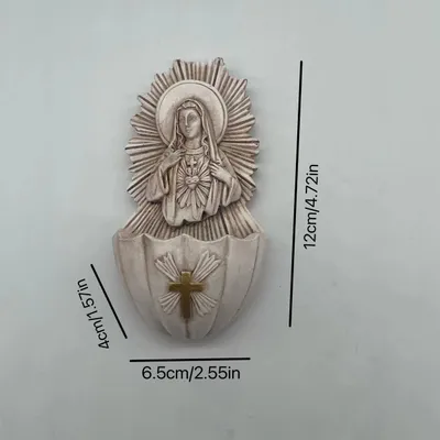 Home Christmas Jesus Maria Keys' Box Storage Resin Crafts Sculptured Ornaments Wall Hanging