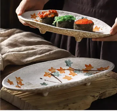 Creative Cuisine Sashimi Sushi Plate Ceramic Tableware