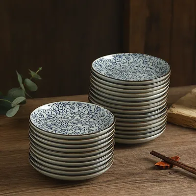 Household Dining Zhuo Table Top Underglaze Porcelain Storage Cutlery Plate