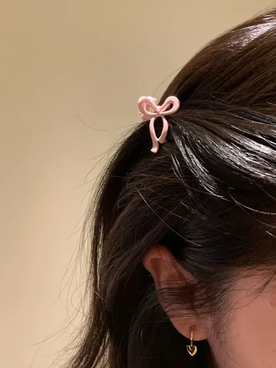 Girl Bow Barrettes Small Hair Grabbing Clip