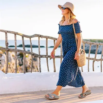 Summer New Women's Outer Wedge Flower Beach Sandals